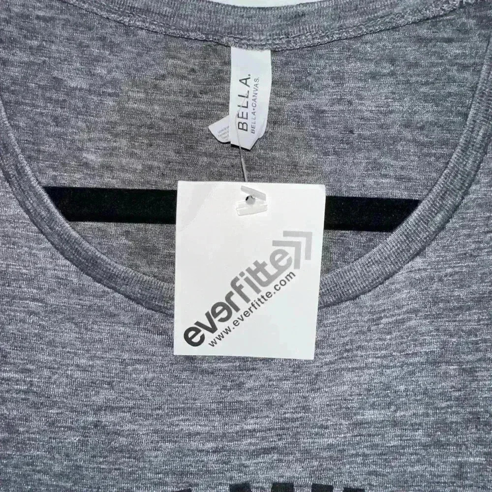 “NWT! “I teach my kid to hit & steal” #baseball Bella + Canvas Tank Top L Gray - Picture 4 of 9